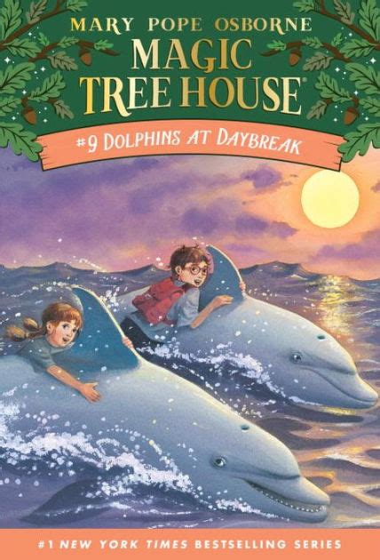 Dolphins at dawn in the magic tree house